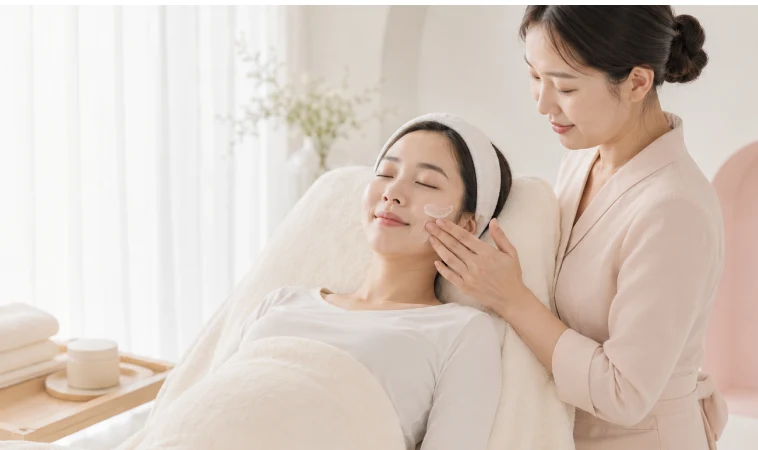 에스테틱 케어를 받고 있는 임산부