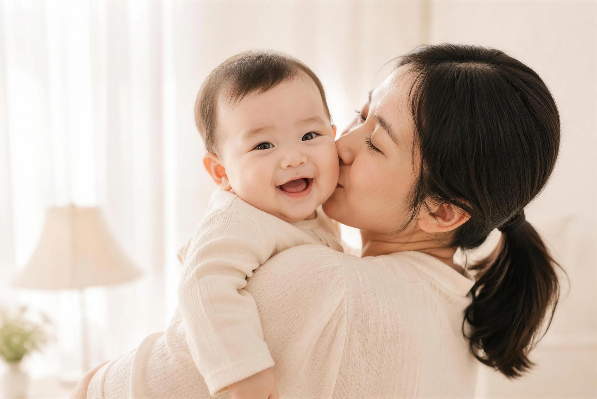 임산부가 케어 제품을 들고 있는 모습