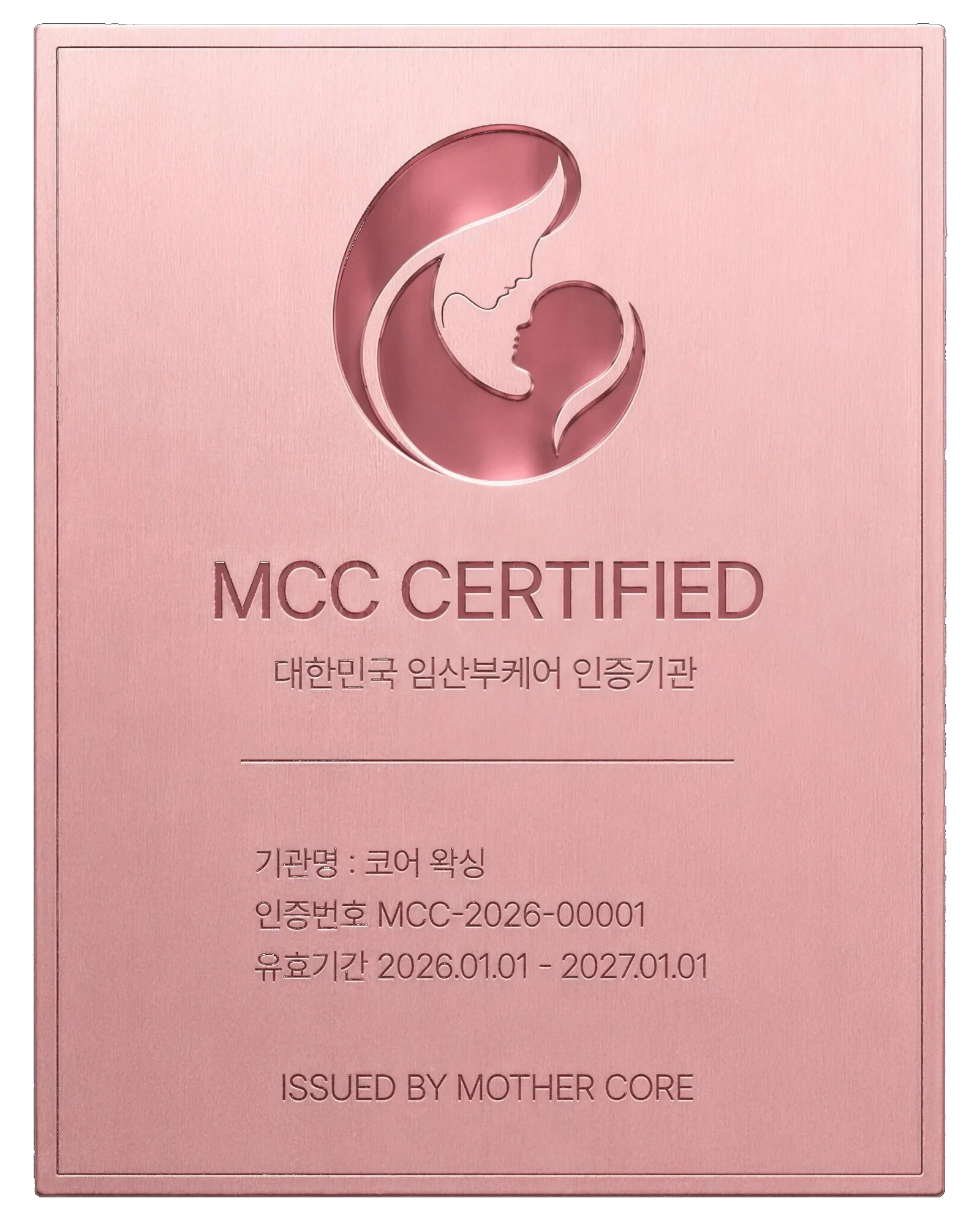MCC 인증 인증 메달